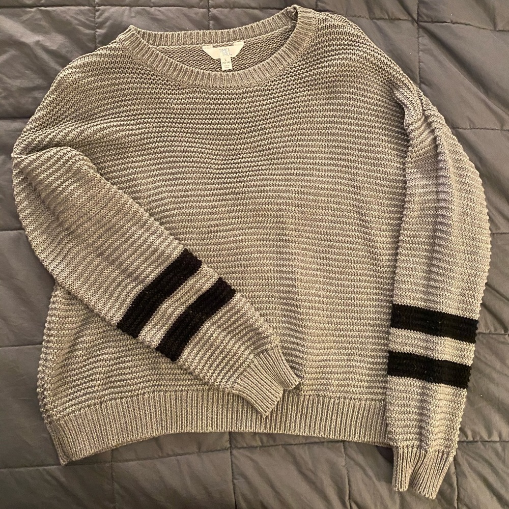 Grey crochet style sweater